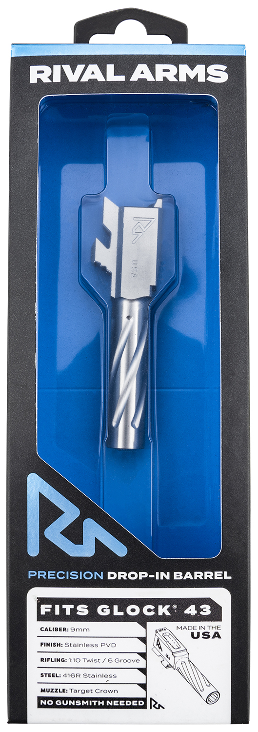Rival Arms RARA20G301D Precision V1 Match Grade 9mm Luger 3.41" Fluted Stainless Steel, Fits Glock 43/43X 3 Rival Arms RARA20G301D Precision V1 Match Grade 9mm Luger 3.41" Fluted Stainless Steel, Fits Glock 43/43X
