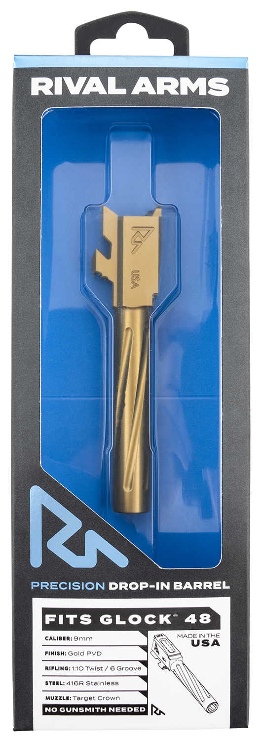 Rival Arms RARA20G801E Precision V1 Match Grade 9mm Luger 4.17" Gold PVD Stainless Steel, Fits Glock 48 3 Rival Arms RARA20G801E Precision V1 Match Grade 9mm Luger 4.17" Gold PVD Stainless Steel, Fits Glock 48