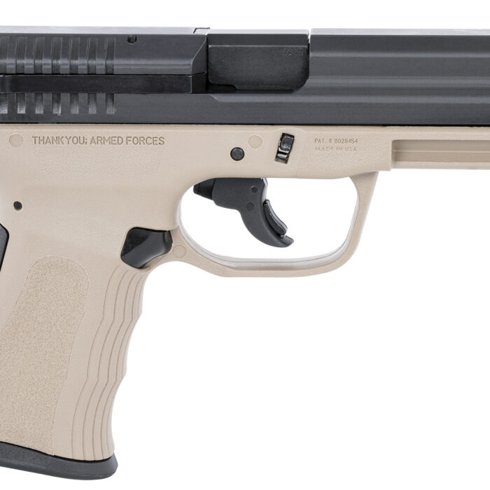 FMK G9C1G2DESSCM 9C1 G2 *CA/MA Compliant 9mm Luger 10+1 4" Black Stainless Steel Barrel, Black Serrated Carbon Steel Slide, Flat Dark Earth Polymer Frame w/Picatinny Rail, Black Backstrap Grip