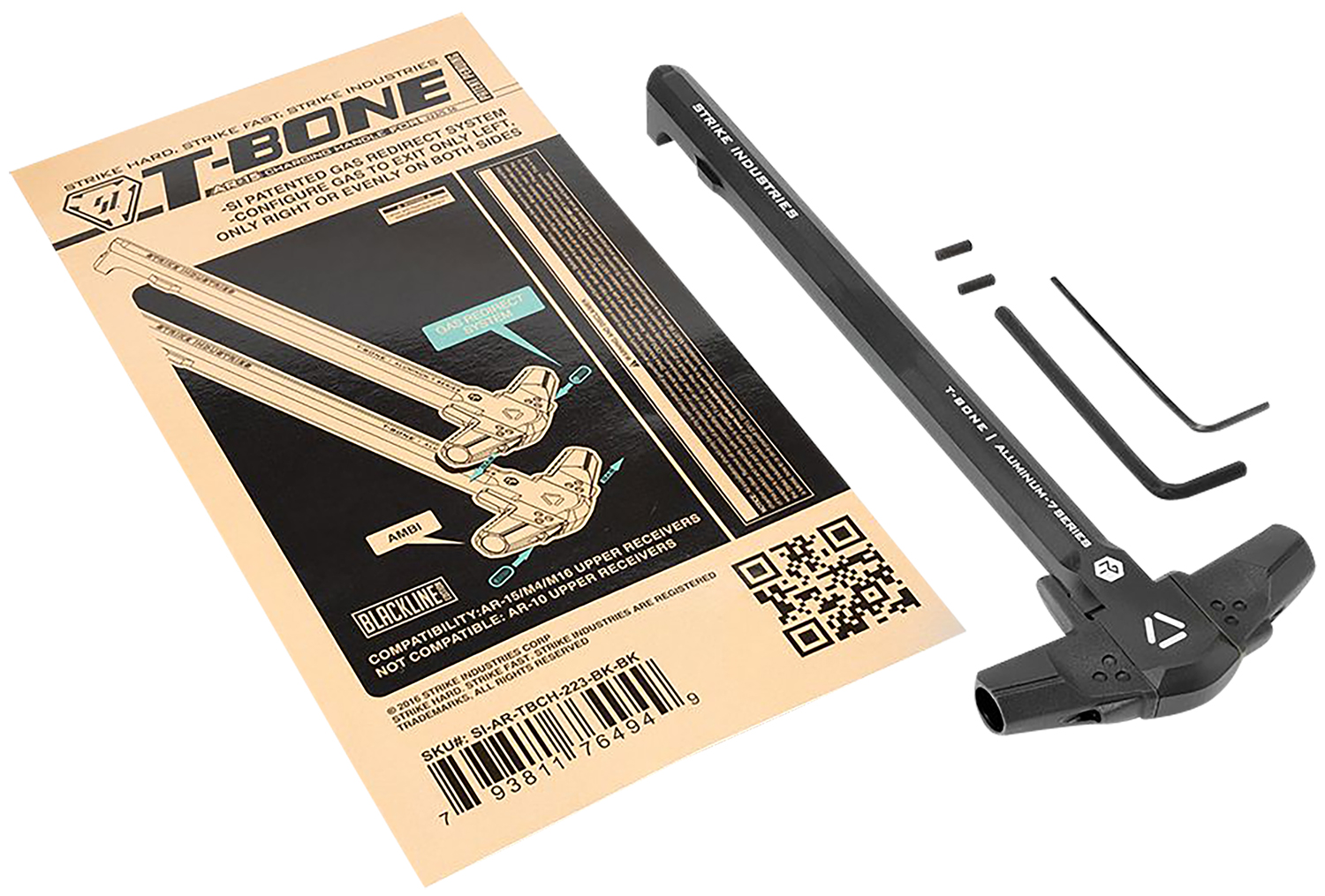 Strike Industries AR-TBCH-223-BK-BK T-Bone Charging Handle .223/5.56x45mm Nato Black Polymer Handles Aluminum Shaft for AR-15 3 Strike Industries AR-TBCH-223-BK-BK T-Bone Charging Handle .223/5.56x45mm Nato Black Polymer Handles Aluminum Shaft for AR-15