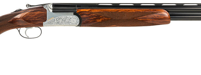 Cart 2 Fausti Usa, Inc 15103 Caledon 12 Gauge 3" 2rd 26" Blued Barrel, Engraved Stainless Rec, Wood Laser Grain Stock, Metallic Bead Sight