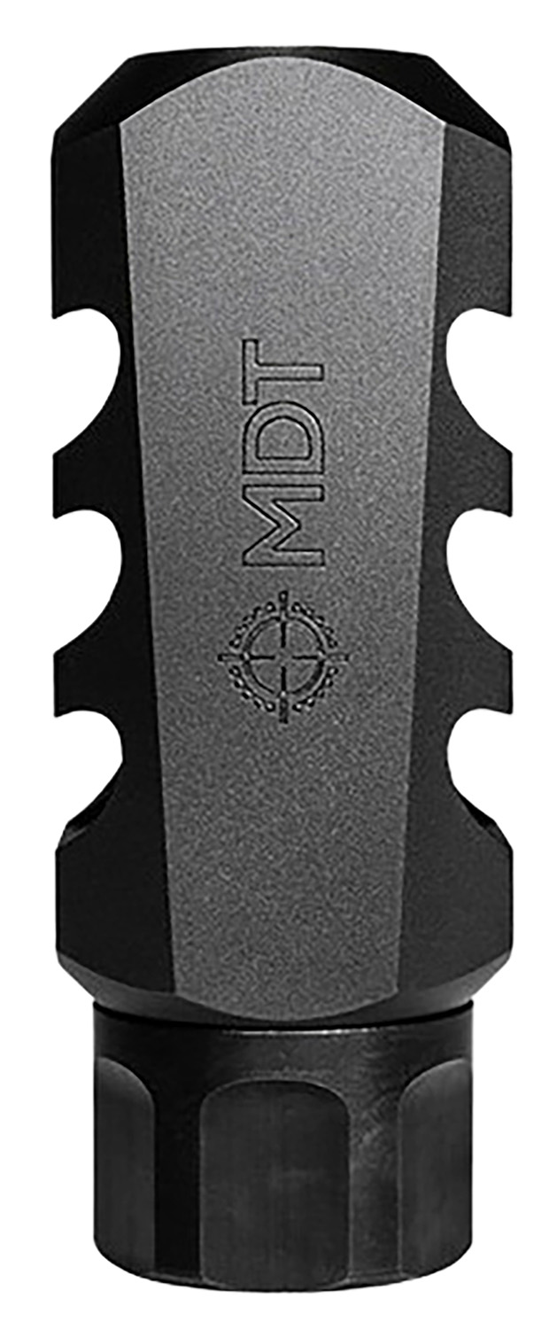 Mdt Sporting Goods Inc 103516BLK Elite Muzzle Brake 30 Cal (7.62mm), Black Steel, 3 Port, 5/8"-24 tpi 3 Mdt Sporting Goods Inc 103516BLK Elite Muzzle Brake 30 Cal (7.62mm), Black Steel, 3 Port, 5/8"-24 tpi