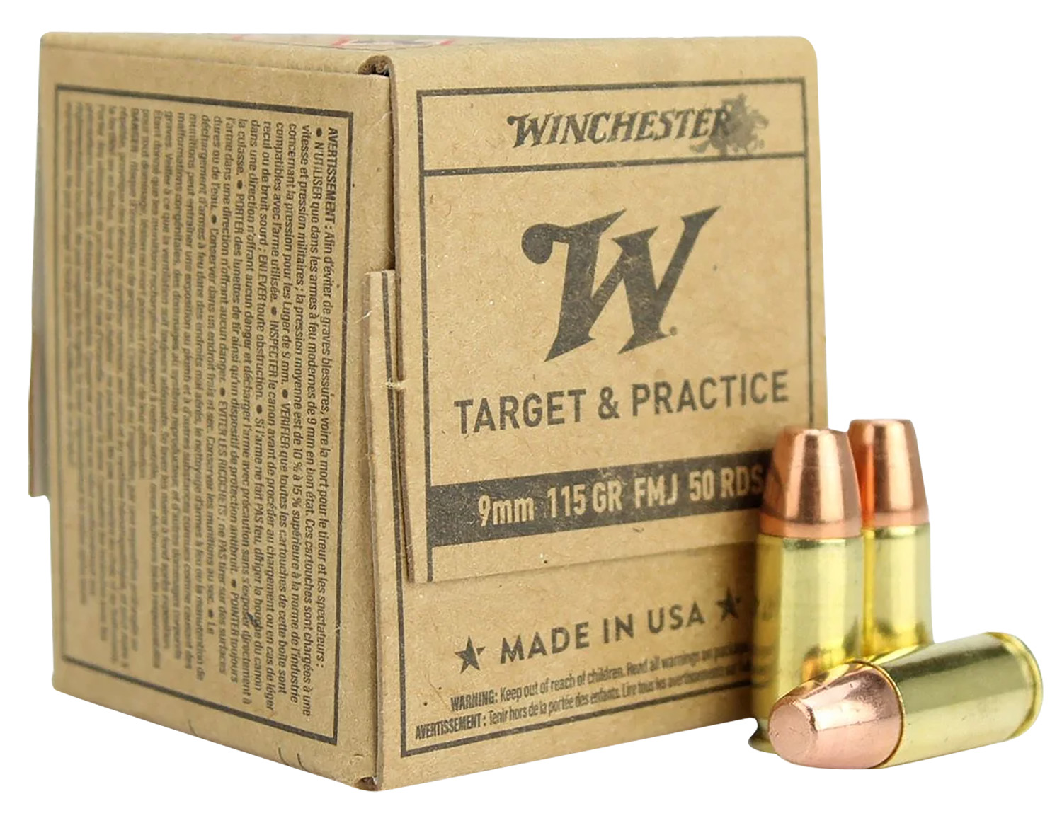 Winchester Ammo SG9W50 USA 9mmLuger 115gr Full Metal Jacket 50 Per Box/20 Case 2 Winchester Ammo SG9W50 USA 9mmLuger 115gr Full Metal Jacket 50 Per Box/20 Case