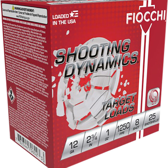 Cart 1 Fiocchi 12SD1X8 Shooting Dynamics 12Gauge 2.75" 1oz 8Shot 25 Per Box/10 Case
