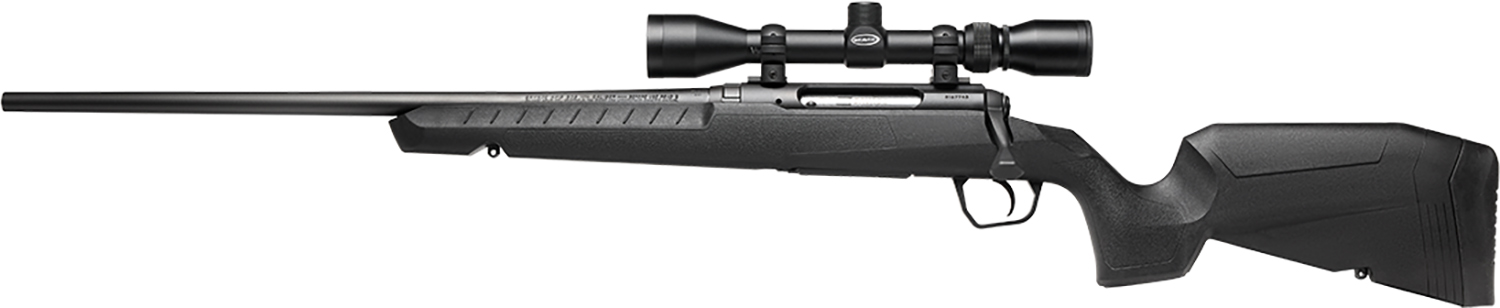 Savage Arms 32014 Axis XP Combo 243 Win 4+1 22" Matte Black Button Rifled Barrel, Matte Black Drilled & Tapped Carbon Steel Receiver, Fixed Sporter Black Synthetic Stock, Weaver 3-9x40mm, Left Hand