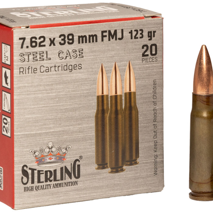 Sterling 8698779967284   7.62x39mm 123gr Full Metal Jacket 20 Per Box/50 Case