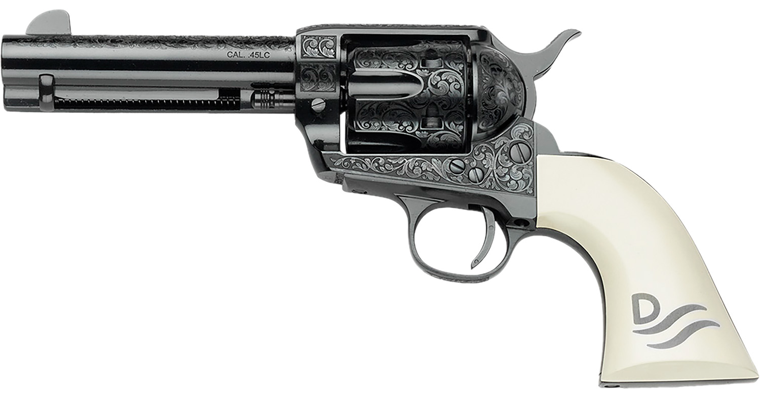 Pietta GW45RR434NMUI Great Western II Red River 45 Colt (Long Colt) 4.75" Ultra Ivory Engraved Grip 3 Pietta GW45RR434NMUI Great Western II Red River 45 Colt (Long Colt) 4.75" Ultra Ivory Engraved Grip