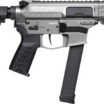 CMMG 99A290FTNG Banshee FE MkGs 9mm Luger 33+1 5" Black Nitride Threaded Barrel, M-LOK Handguard, Tungsten Cerakote Aluminum Receiver w/Picatinny Rail, Black Polymer CMMG RipBrace, CMMG Zeroed Grip 2 184131