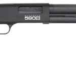 Mossberg 51609 590S 12 Gauge Pump 3" 10+1 18.50" Matte Blued Heavy Walled Barrel, Drilled & Tapped Black Receiver, Fixed Black Synthetic Stock 2 184755