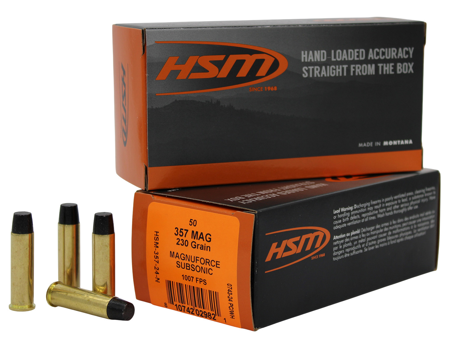 HSM 35724N 357Mag Subsonic 230gr Hard Cast Long Flat Nose 50 Per Box/10 Case 3 HSM 35724N 357Mag Subsonic 230gr Hard Cast Long Flat Nose 50 Per Box/10 Case