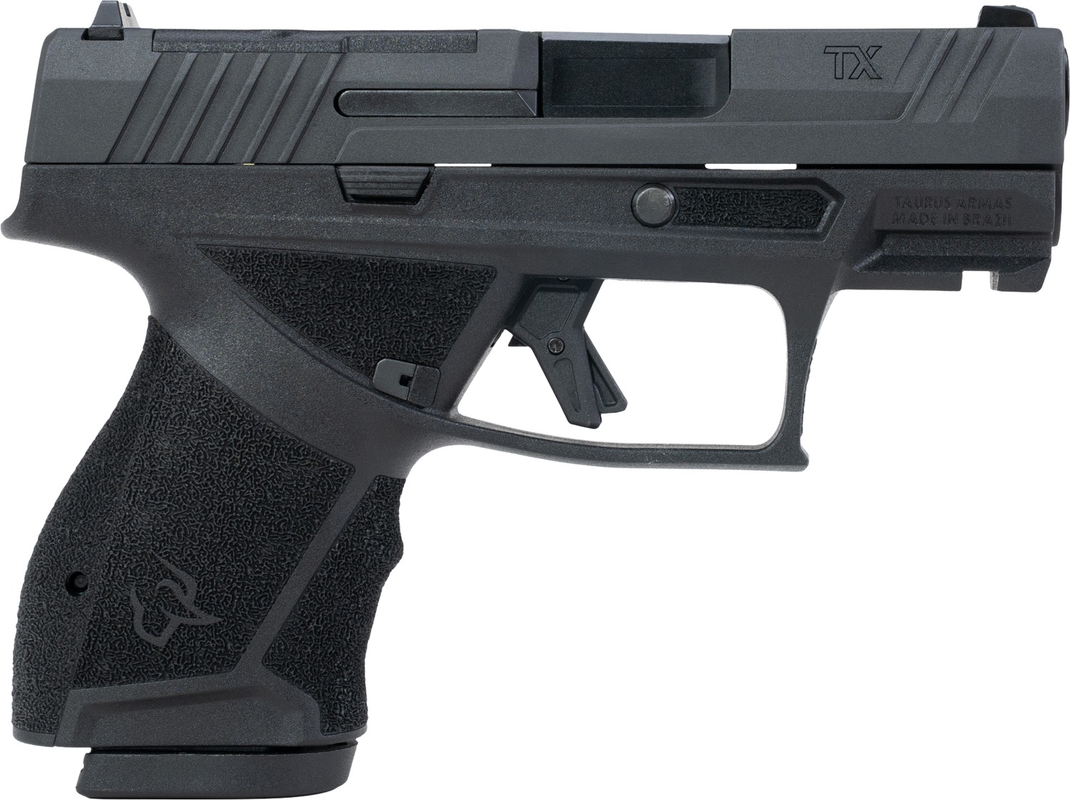 Taurus 1-TX9SC431 TX 9  Sub-Compact Frame 9mm Luger 13+1 3.40" Black Black Nitride Alloy Steel Optic Ready/Serrated Slide Black Stainless Steel Frame w/Picatinny Rail Interchangeable Backstrap Grip