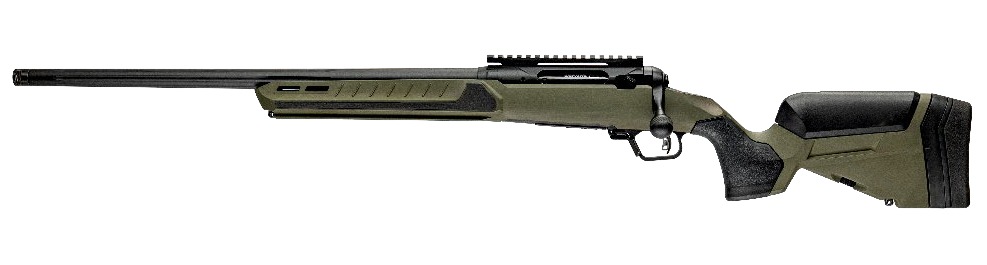 Savage Arms 32650 110 Core Predator Full Size 243 Win 10+1 22" Medium Heavy Fluted Barrel, Arca Rail Forend, Hunter Green AccuStock w/AccuFit V2 Synthetic Stock, Left Hand
