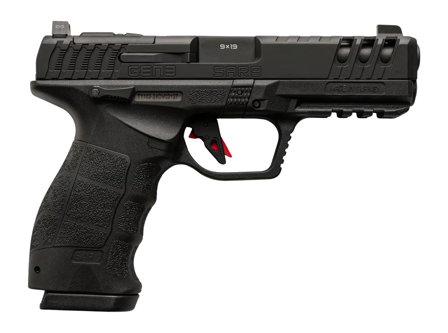 Sarsilmaz SAR9G3BL10 SAR9 Gen3 Full Size 9mm Luger 10+1 4.50" Black Barrel, Black Steel Optic Cut/Serrated Slide, Black Polymer Frame w/Picatinny Rail, Interchangeable Backstrap Grip, RMSc Footprint 3 Sarsilmaz SAR9G3BL10 SAR9 Gen3 Full Size 9mm Luger 10+1 4.50" Black Barrel, Black Steel Optic Cut/Serrated Slide, Black Polymer Frame w/Picatinny Rail, Interchangeable Backstrap Grip, RMSc Footprint