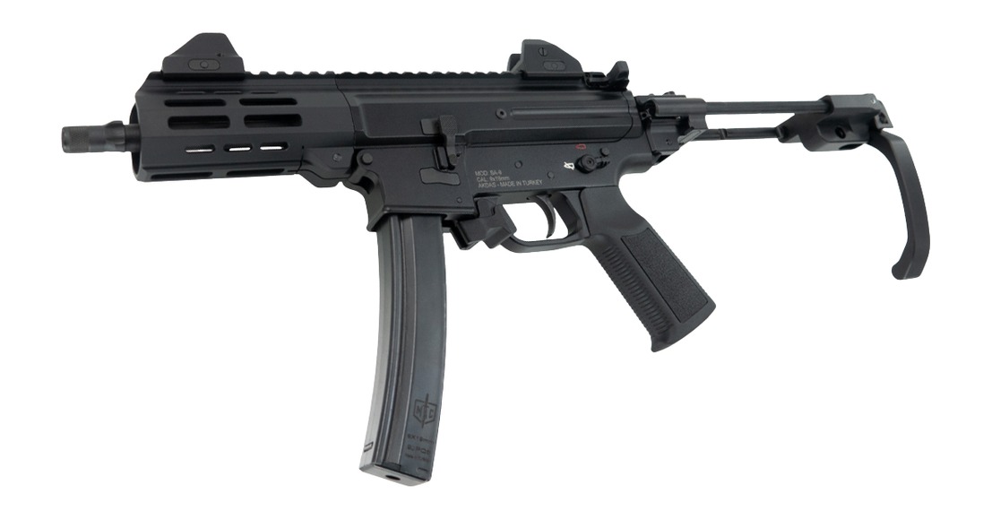 MAC 12755002 IX  9mm Luger 6.50" Black Anodized Threaded Barrel & Receiver w/Picatinny Rail, M-LOK Handguard, Black Polymer Tailhook Retractable Brace