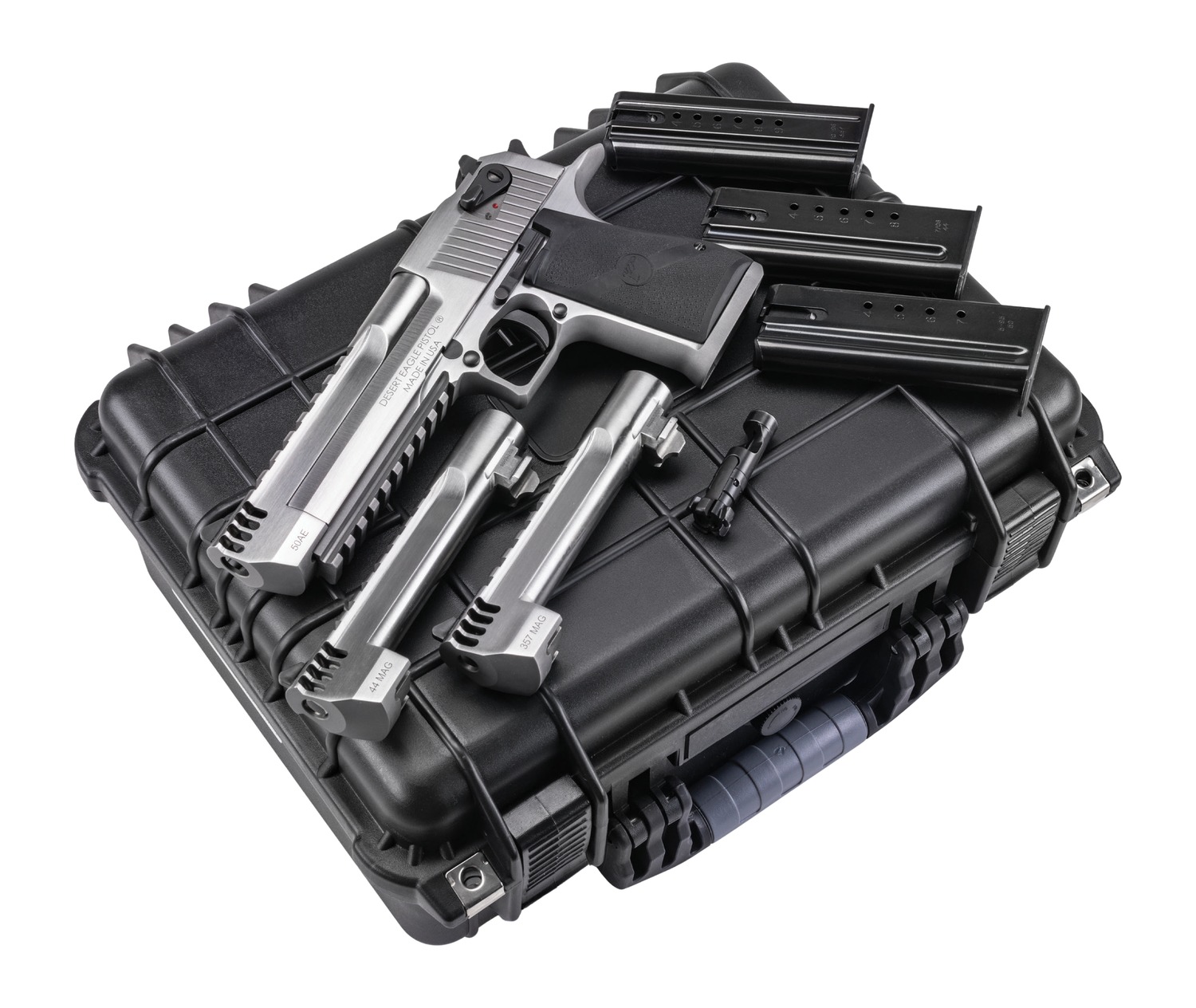 Magnum Research DEXIX6SRMB Desert Eagle Mark XIX Component System Full Size 9+1 357 Mag/8+1 44 Mag/7+1 50 AE 6"  Integral Muzzle Brake/Picatinny Rail Stainless Steel Barrel, Serrated Slide, Frame w/Be