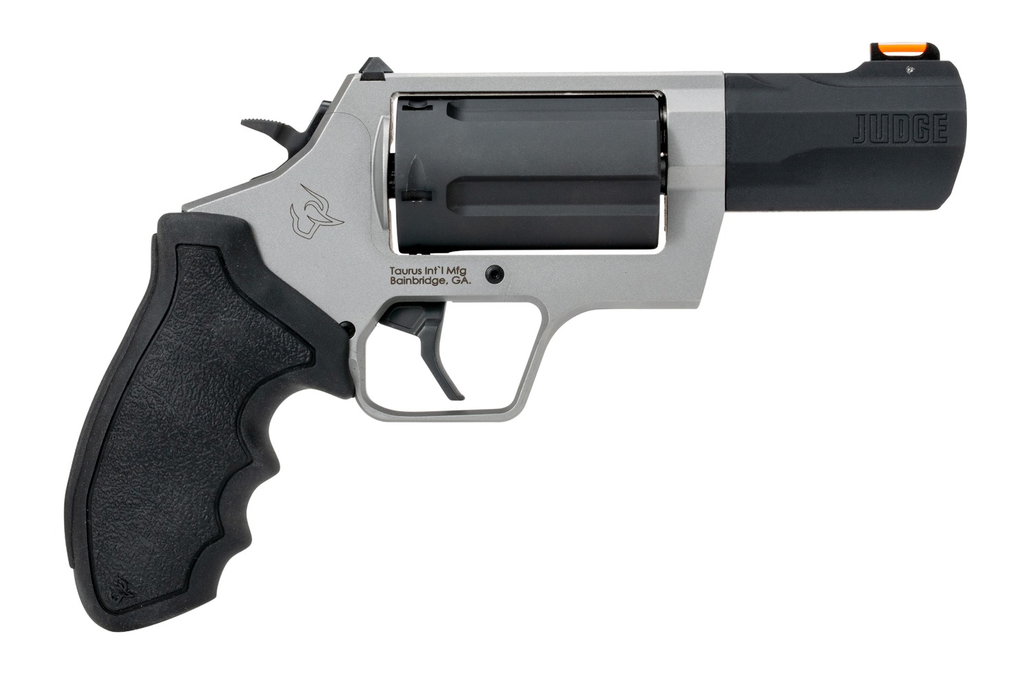 Taurus 2-JUDGE35 Judge 45 Long Colt/410 Gauge 5 Shot 3" Stainless Steel Barrel & Frame, Black Stainless Steel Cylinder, Black Rubber Grip, Transfer Bar Safety 3 Taurus 2-JUDGE35 Judge 45 Long Colt/410 Gauge 5 Shot 3" Stainless Steel Barrel & Frame, Black Stainless Steel Cylinder, Black Rubber Grip, Transfer Bar Safety