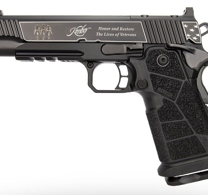 Kimber Mfg, Inc 3700895 DS Warrior Boot Campaign 9mm Luger 20+1 5" Matte Stainless Deep Crown Barrel, KimPro Black Engraved/Optic Cut/Serrated Slide, Black Stainless Steel Frame w/Beavertail & Picatin