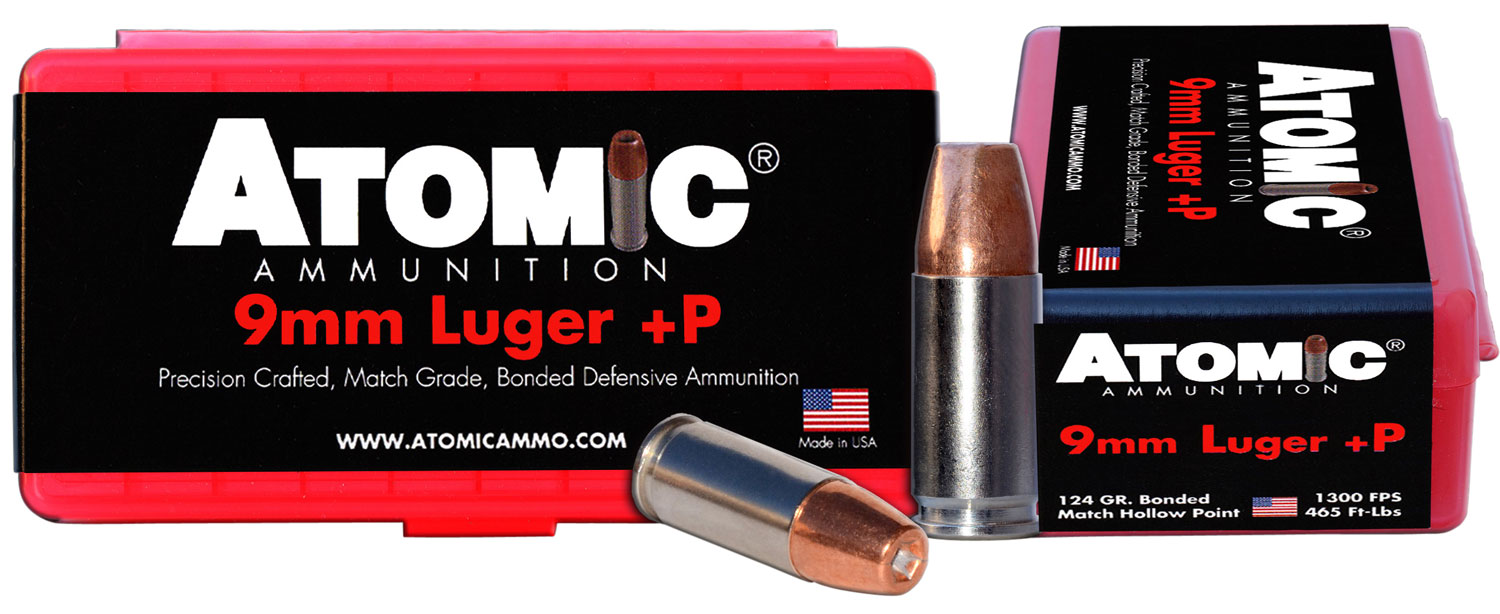 Atomic Ammunition 00454 Match Precision Craft 9mmLuger +P 124gr Bonded Match Hollow Point 20 Per Box/10 Case 3 Atomic Ammunition 00454 Match Precision Craft 9mmLuger +P 124gr Bonded Match Hollow Point 20 Per Box/10 Case