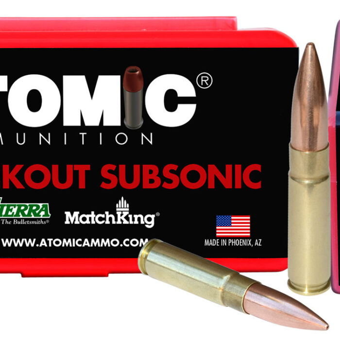 Cart 1 Atomic Ammunition 00465 Rifle Subsonic 300Blackout 220gr Hollow Point Boat Tail 50 Per Box/10 Case