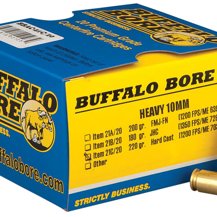 Cart 2 Buffalo Bore Ammunition 21C20 Outdoorsman Strictly Business 10mmAuto 220gr Hard Cast Flat Nose 20 Per Box/12 Case
