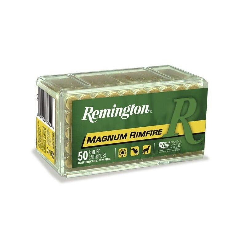 Remington Magnum Rimfire Ammunition .22 WMR 40 gr JHP 1910 fps 2000/ct Case (40-50/ct Boxes) 3 Remington Magnum Rimfire Ammunition .22 WMR 40 gr JHP 1910 fps 2000/ct Case (40-50/ct Boxes)