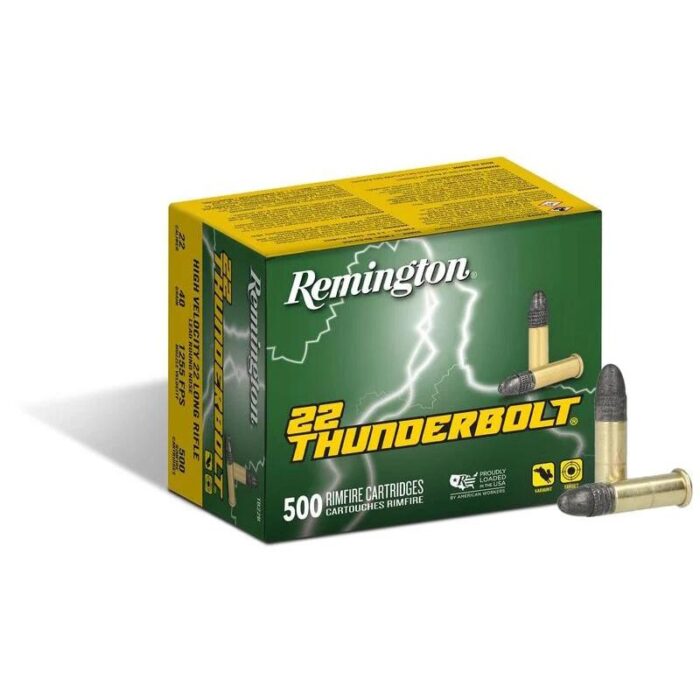 Cart 3 Remington .22 Thunderbolt Rimfire Ammunition .22 LR 40 gr RN 1255 fps 500/ct