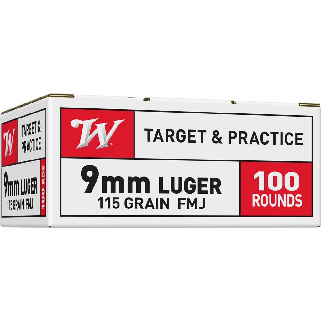 Winchester Target Handgun Ammunition 9mm Luger 115 gr. FMJ 1190 fps 100/ct 3 Winchester Target Handgun Ammunition 9mm Luger 115 gr. FMJ 1190 fps 100/ct