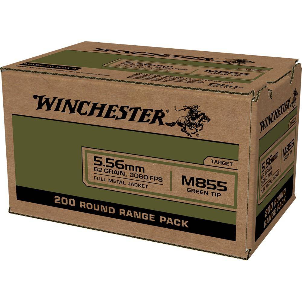 Winchester USA Lake City M855 Green Tip Rifle Ammunition 5.56mm 62 gr. FMJ 3060 fps 200/ct 3 Winchester USA Lake City M855 Green Tip Rifle Ammunition 5.56mm 62 gr. FMJ 3060 fps 200/ct