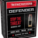 Winchester Ammo S10MMPDB Defender 10mmAuto 180gr Bonded Jacket Hollow Point 20 Per Box/10 Case 2 107557