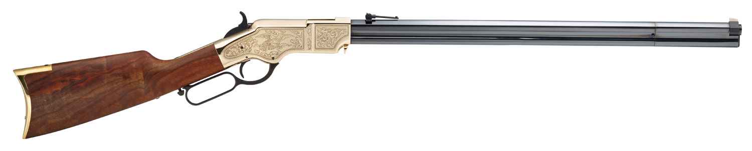 Henry H011D3 Original Deluxe 3rd Edition Full Size 44-40 Win 13+1 24.50" Blued Octagon Barrel, Brass Polished Brass Receiver, Fancy American Walnut Wood Stock Ambidextrous