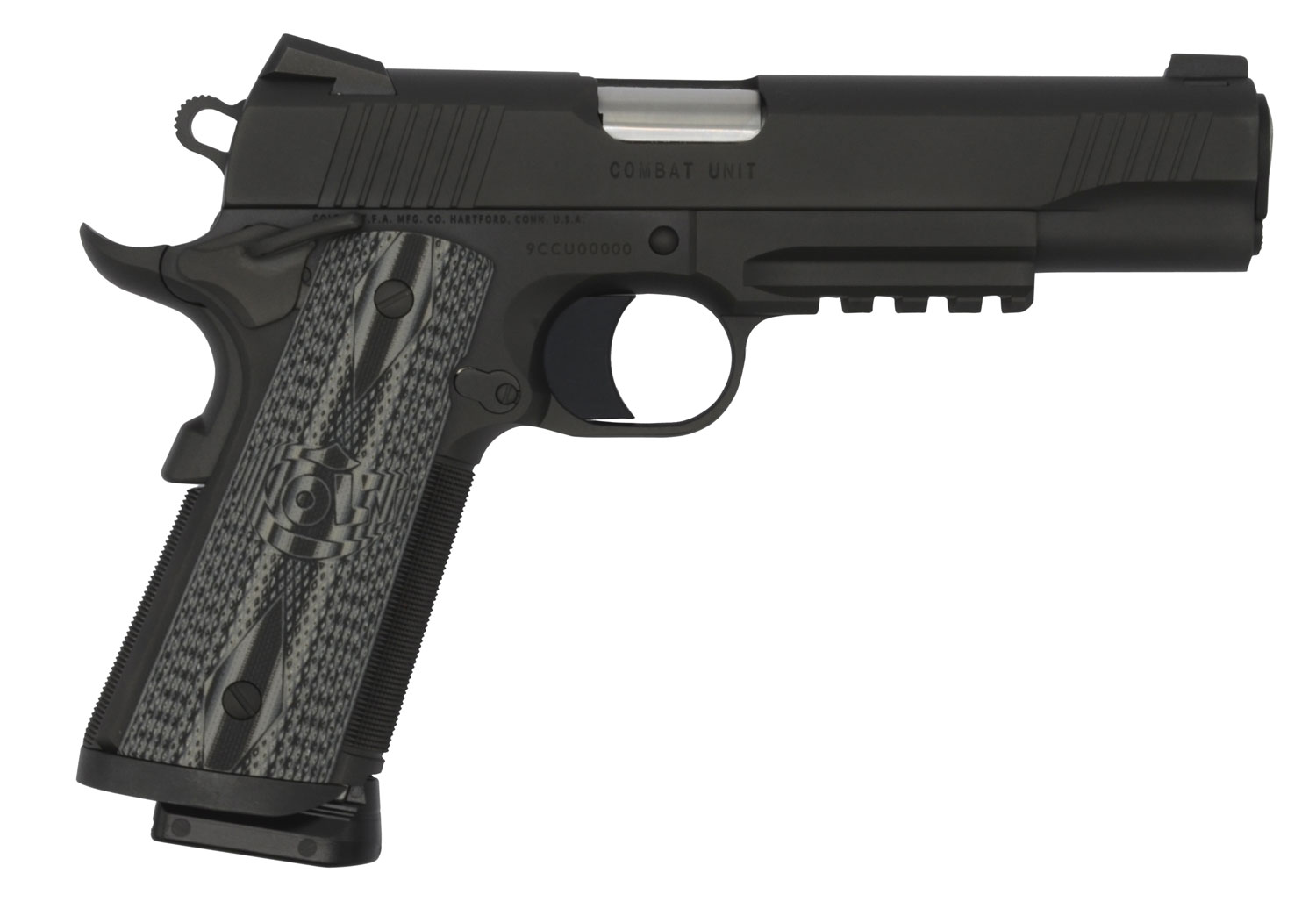 Colt Mfg O1080RGCCU CCU Rail Government 45 ACP 8+1 5" Stainless National Match Barrel, Matte Black DLC Serrated Stainless Steel Slide & Frame w/Picatinny Rail Black Scalloped G10 Grip, Ambidextrous 3 Colt Mfg O1080RGCCU CCU Rail Government 45 ACP 8+1 5" Stainless National Match Barrel, Matte Black DLC Serrated Stainless Steel Slide & Frame w/Picatinny Rail Black Scalloped G10 Grip, Ambidextrous