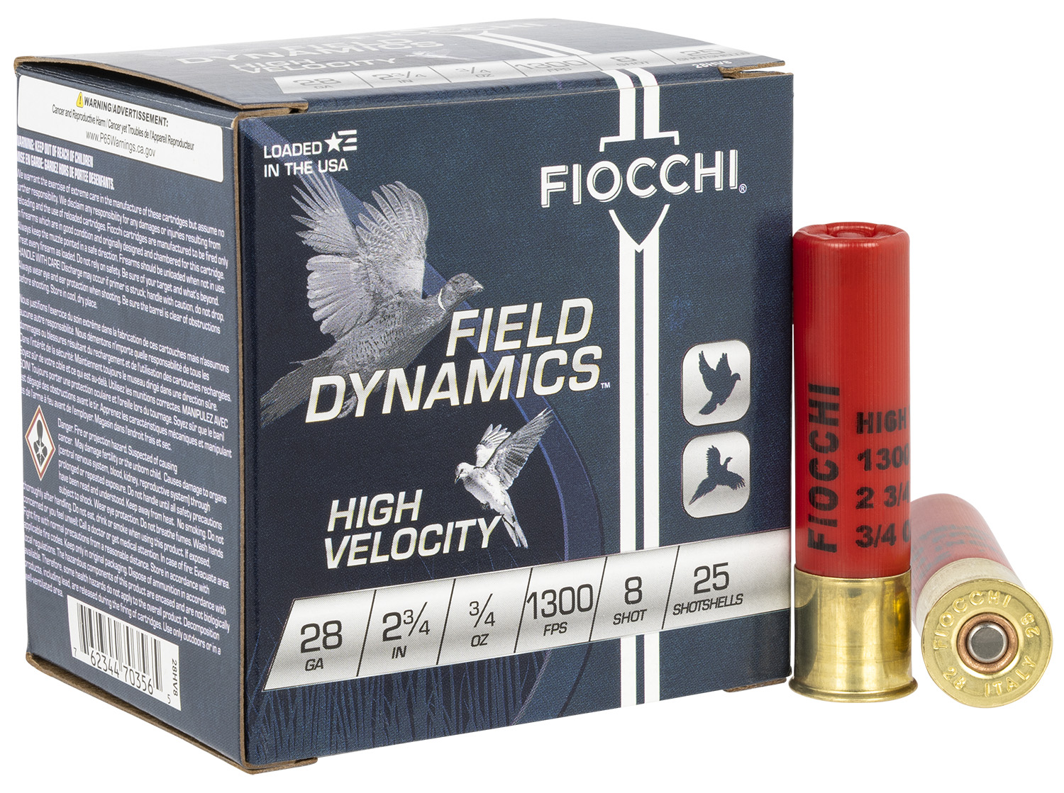 Fiocchi 28HV8 Field Dynamics High Velocity 28Gauge 2.75" 3/4oz 8Shot 25 Per Box/10 Case 3 Fiocchi 28HV8 Field Dynamics High Velocity 28Gauge 2.75" 3/4oz 8Shot 25 Per Box/10 Case