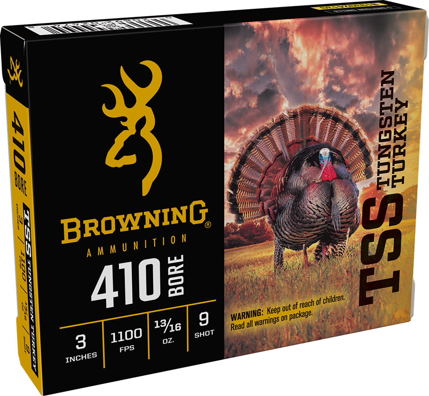 Browning Ammo B193924139 TSS Tungsten Turkey 410Gauge 3" 13/16oz Tungsten 9Shot 5 Per Box/20 Case 3 Browning Ammo B193924139 TSS Tungsten Turkey 410Gauge 3" 13/16oz Tungsten 9Shot 5 Per Box/20 Case