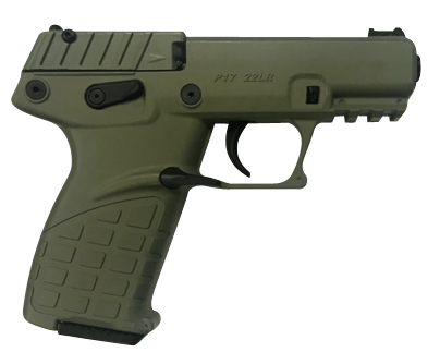 Kel-Tec P17BGRN P17 Compact Frame 22 LR 16+1 3.80" Black Steel Threaded Barrel, OD Green Serrated Slide, OD Green w/Black Controls Polymer Frame w/Picatinny Rail, OD Green Textured Grip, Ambidextrous 3 Kel-Tec P17BGRN P17 Compact Frame 22 LR 16+1 3.80" Black Steel Threaded Barrel, OD Green Serrated Slide, OD Green w/Black Controls Polymer Frame w/Picatinny Rail, OD Green Textured Grip, Ambidextrous