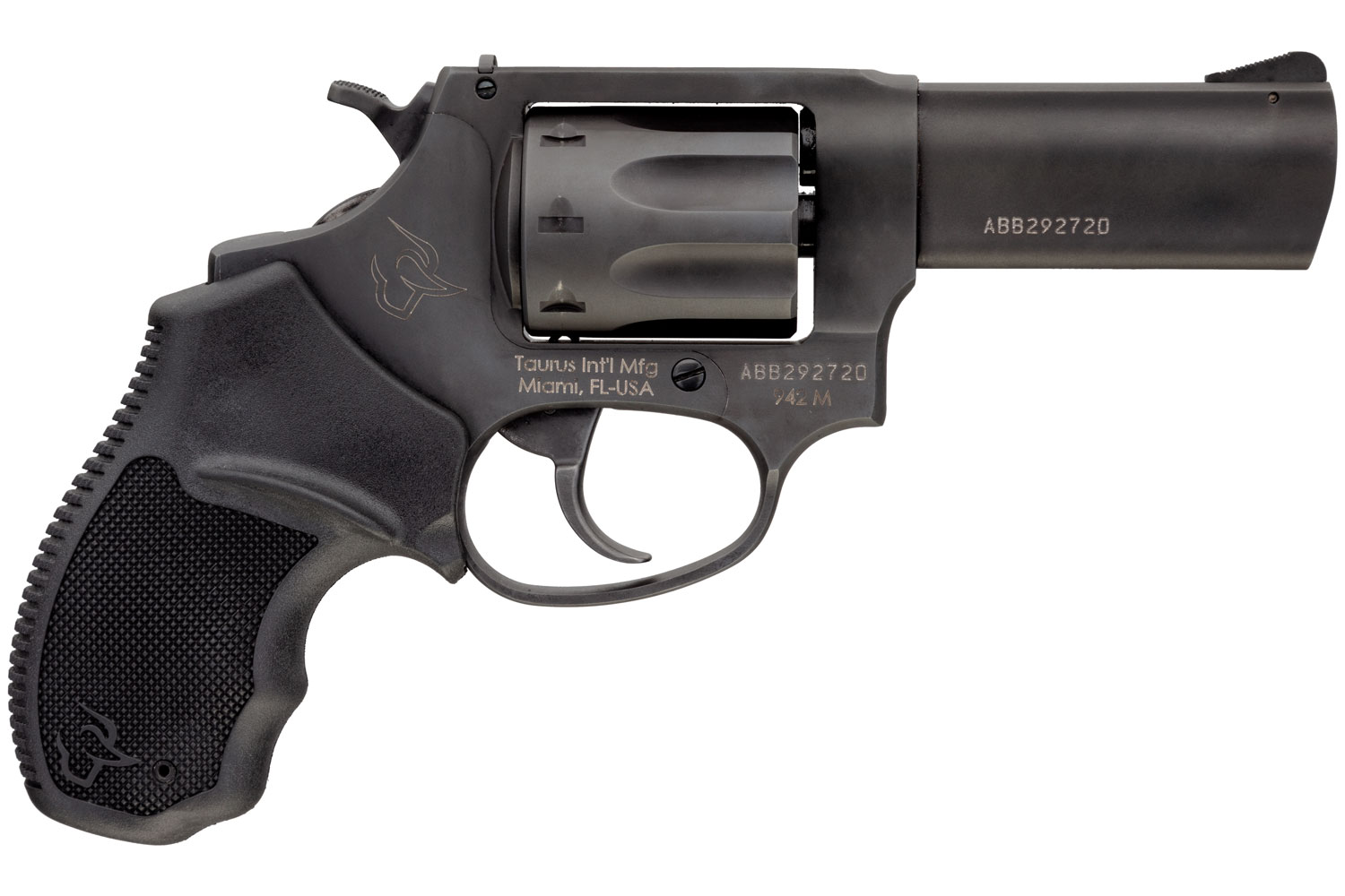 Taurus 2942M031 942 22 WMR 8rd 3" Barrel, Overall Matte Black Finish Steel & Finger Grooved Black Polymer Grip 3 Taurus 2942M031 942 22 WMR 8rd 3" Barrel, Overall Matte Black Finish Steel & Finger Grooved Black Polymer Grip