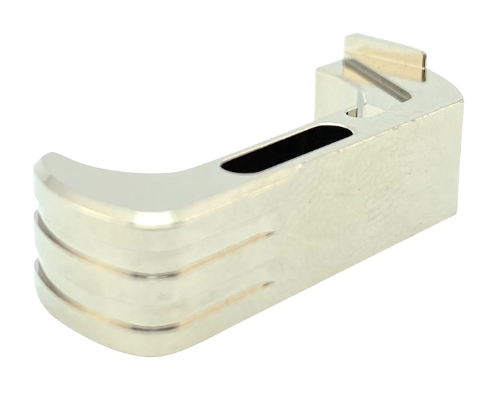 Cross Armory CRG5MCSV Mag Catch Extended Compatible w/Glock Gen4-5 Silver Anodized Aluminum 3 Cross Armory CRG5MCSV Mag Catch Extended Compatible w/Glock Gen4-5 Silver Anodized Aluminum