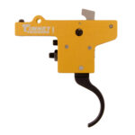 Timney Triggers 201 Featherweight Curved Trigger with 3 lbs Draw Weight & Yellow/Black Finish for Mauser 98FN 1 133609