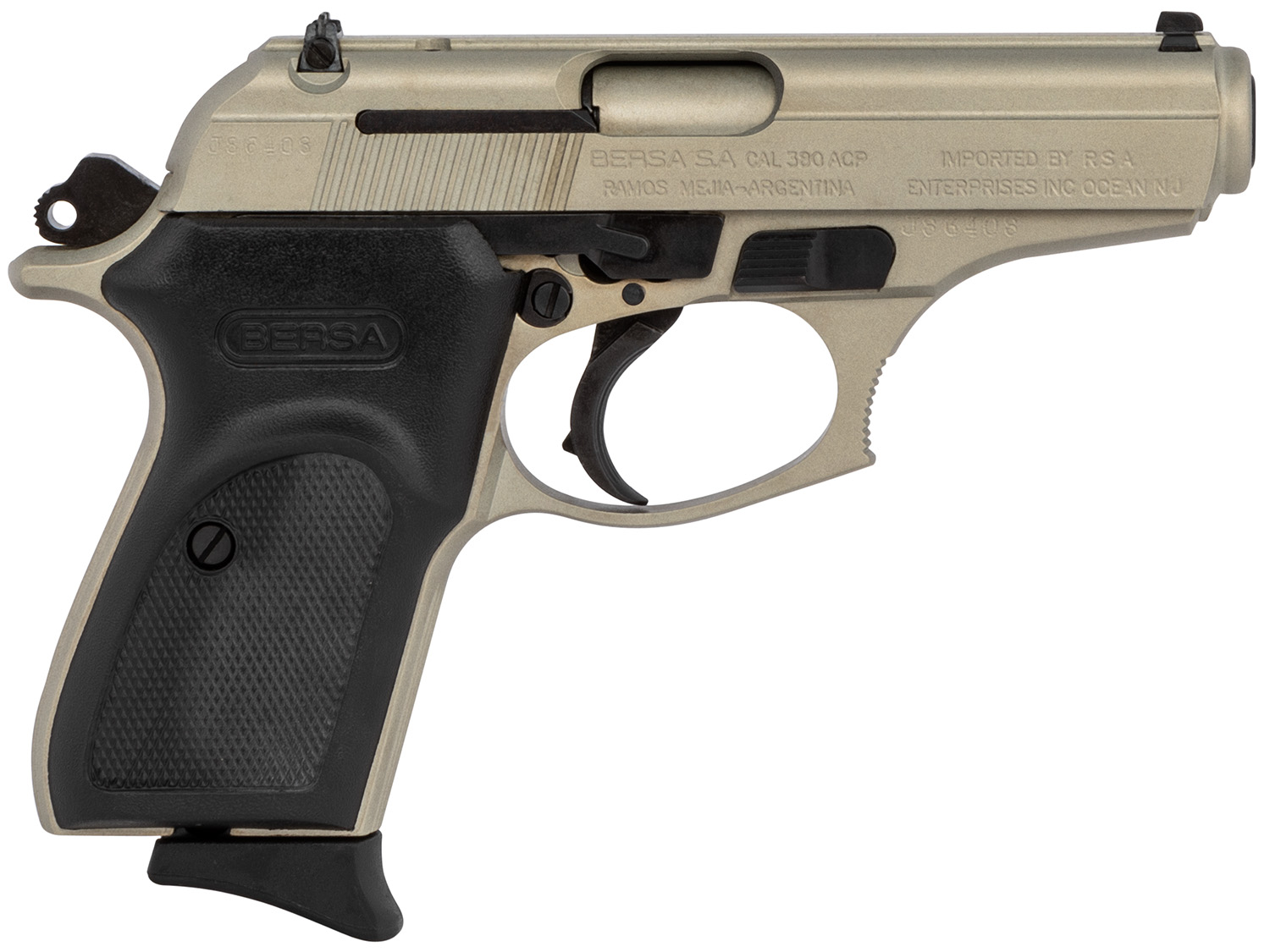 Bersa T380NKL8 Thunder Micro-Compact Frame 380 ACP 8+1, 3.50" Satin Nickel Steel Barrel, Serrated Steel Slide & Aluminum Frame 3 Bersa T380NKL8 Thunder Micro-Compact Frame 380 ACP 8+1, 3.50" Satin Nickel Steel Barrel, Serrated Steel Slide & Aluminum Frame