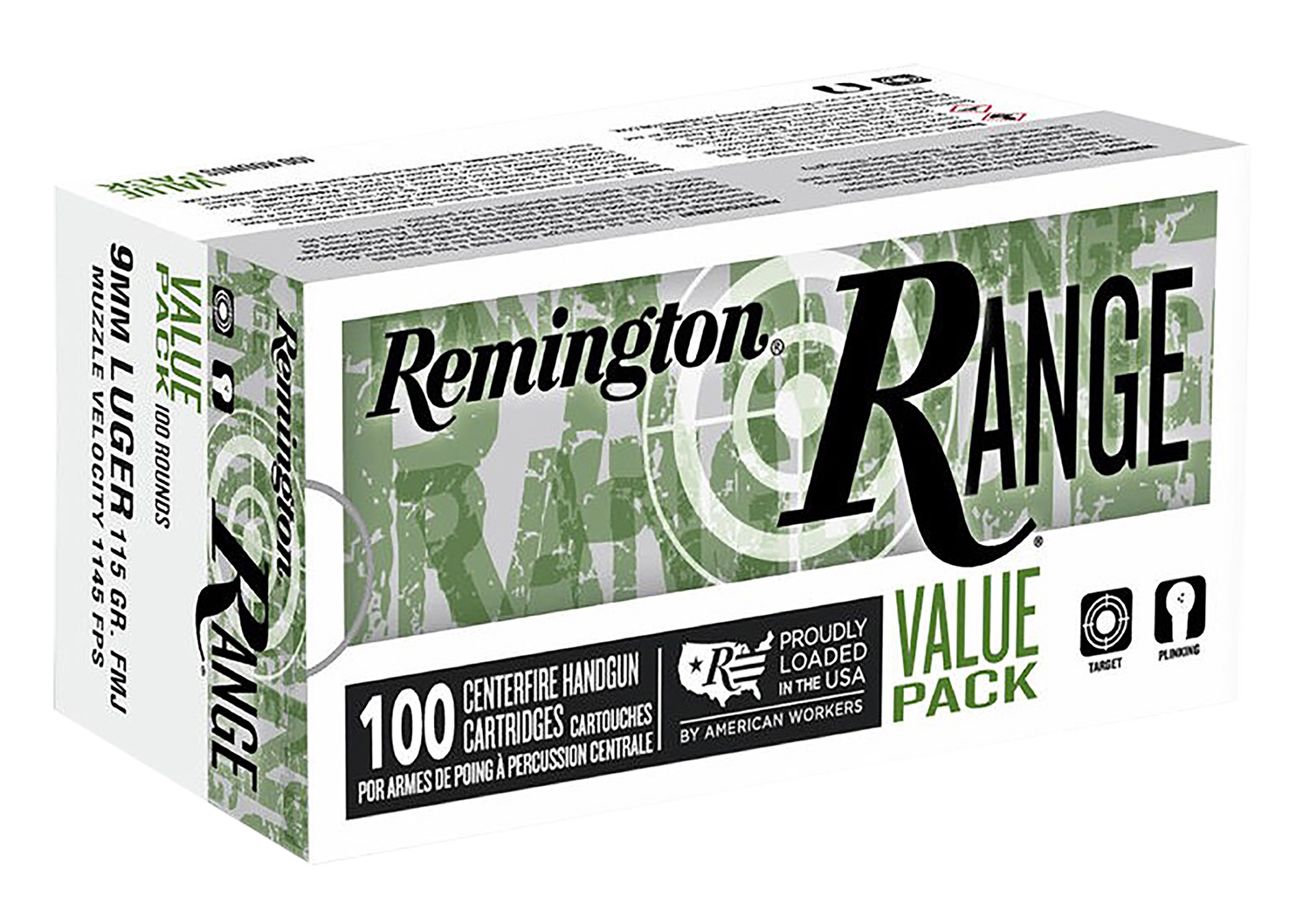 Remington Ammunition R23979 Range Value Pack 9mmLuger 115gr Full Metal Jacket 100 Per Box/5 Case 3 Remington Ammunition R23979 Range Value Pack 9mmLuger 115gr Full Metal Jacket 100 Per Box/5 Case