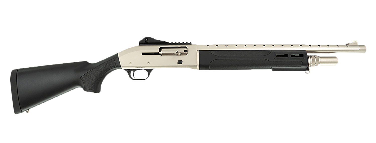 Tokarev USA 21000423 T300M A1 Kit 12 Gauge Semi-Auto 3" 5+1 18.50" Electroless Nickel Ventilated Heat Shield Barrel, Electroless Nickel Receiver w/Picatinny Rail, Fixed Black Polymer Stock