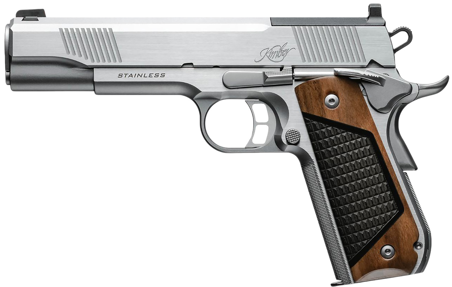 Kimber Mfg, Inc 3200402 Stainless II 45 ACP 7+1 5" Optic Ready/Serrated Slide