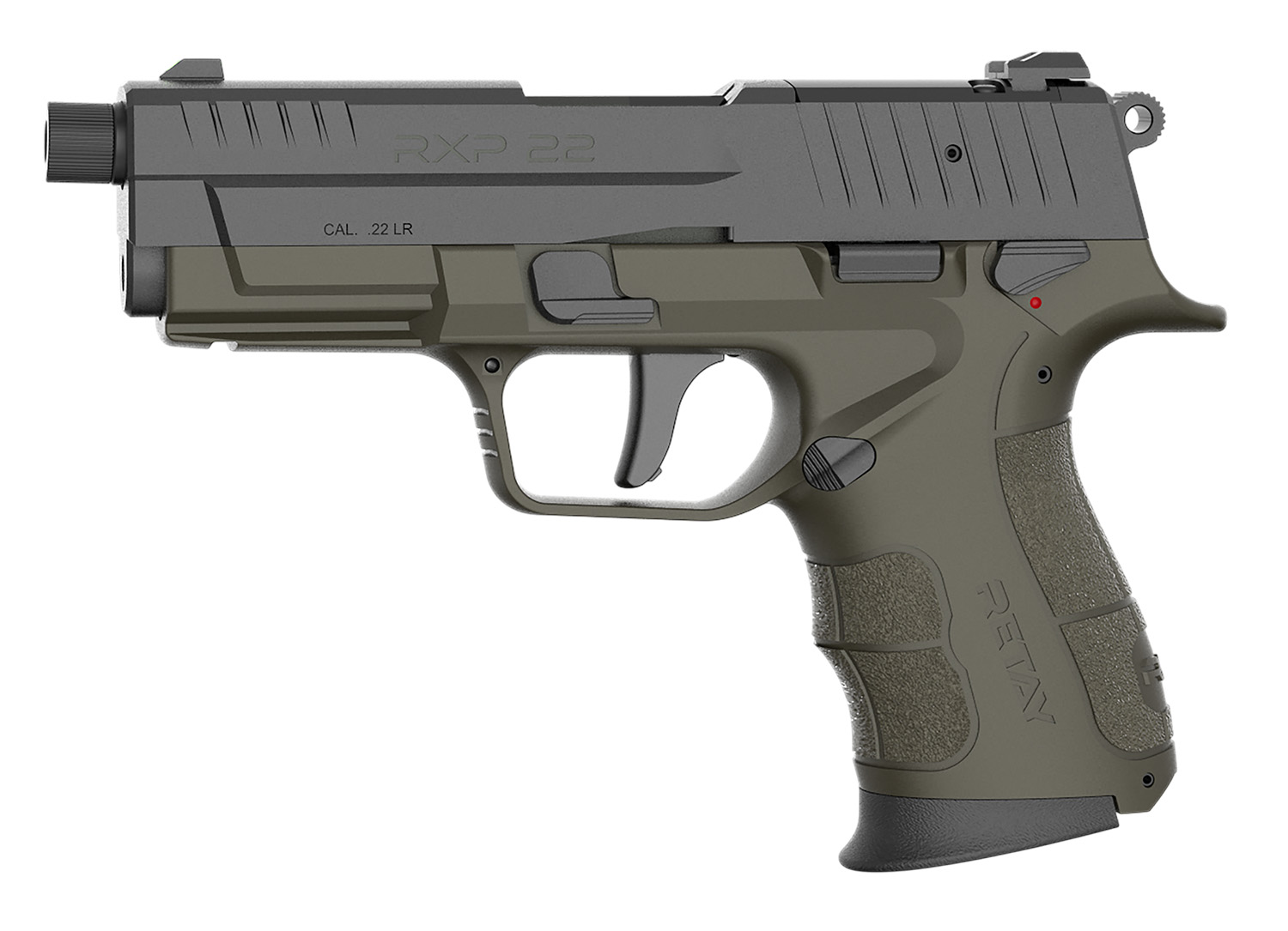 Retay USA RXP22ODBLKS13TH RXP 22 LR 13+1 4" Threaded Barrel, Black Cerakote Optic Ready/Serrated Slide, OD Green Cerakote Polymer Frame w/Accessory Rail, RMR/RMSc Footprint 3 Retay USA RXP22ODBLKS13TH RXP 22 LR 13+1 4" Threaded Barrel, Black Cerakote Optic Ready/Serrated Slide, OD Green Cerakote Polymer Frame w/Accessory Rail, RMR/RMSc Footprint