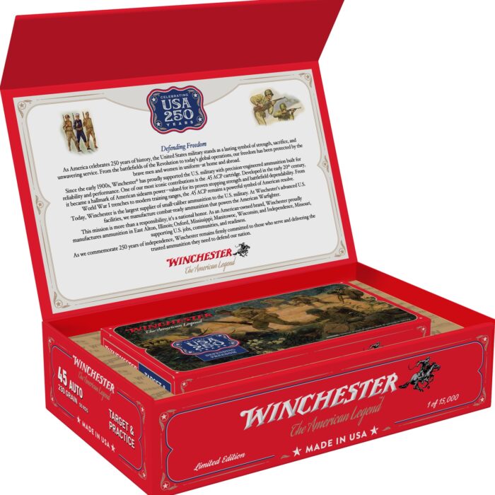 Winchester Ammo USA45250 USA 250th Commemorative Box Series 45ACP 230gr Full Metal Jacket 50 Per Box/6 Case