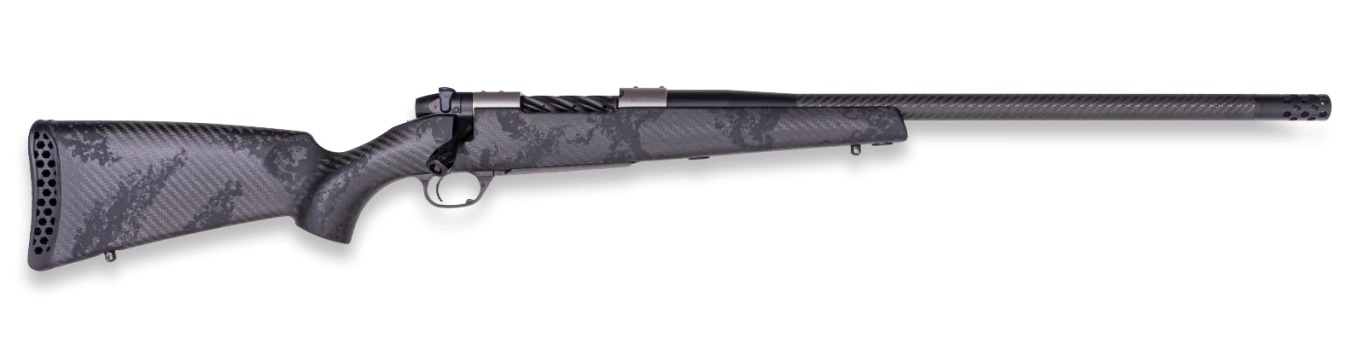 Weatherby MGT01N65RWR4B Mark V Backcountry Guide TI 6.5 WBY RPM 4+1 22" Graphite Black Cerakote Fluted Threaded Carbon Barrel, Titanium Drilled & Tapped Receiver, Exposed Carbon w/Carbide Black Accent