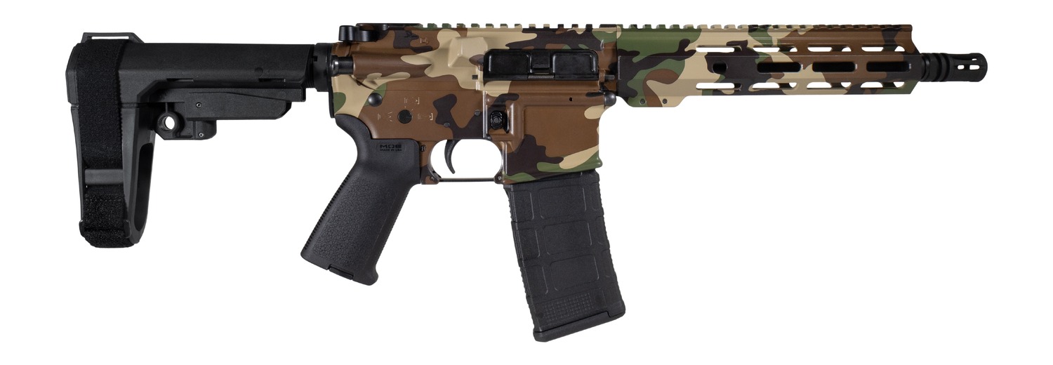 Shark Coast Tactical SCC07206M81-P Woodland Camo 5.56 NATO 30+1 Black Nitride Threaded Barrel, Aluminum Receiver w/Picatinny Rail, M-LOK Handguard, Polymer SB Tactical SBA3 Brace, Magpul MOE Grip, Rig 3 Shark Coast Tactical SCC07206M81-P Woodland Camo 5.56 NATO 30+1 Black Nitride Threaded Barrel, Aluminum Receiver w/Picatinny Rail, M-LOK Handguard, Polymer SB Tactical SBA3 Brace, Magpul MOE Grip, Rig