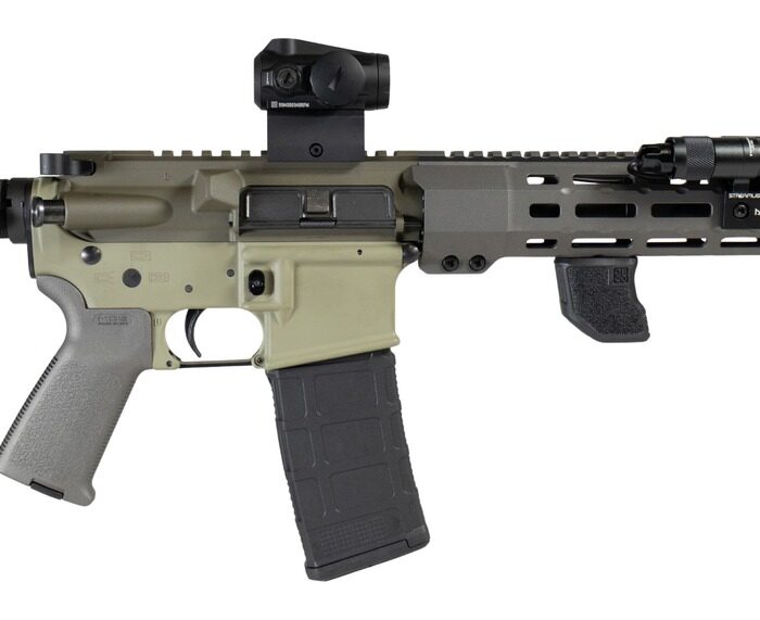 Shark Coast Tactical SCCSNKYSD300002 Sneeky Pete Deluxe 300 Blackout 30+1 7.50" Threaded Barrel, Aluminum Receiver w/Picatinny Rail, M-LOK Handguard, SB Tactical SBA3 Brace, Vortex Crossfire Red Dot,