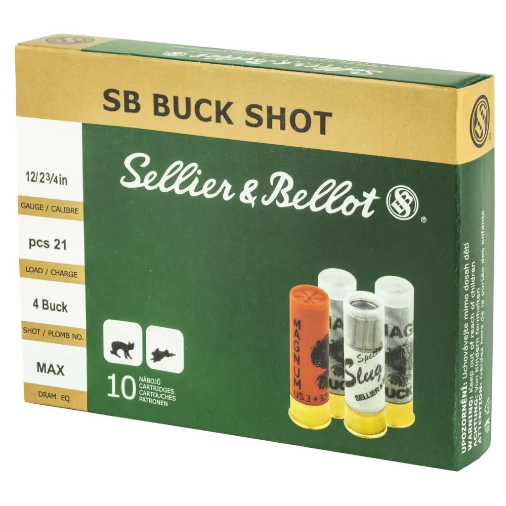 SELLIER&BELLOT 12G 2.75 #4 BK 1 1/8 10RD BOX 25 BOXES PER CASE 4 SELLIER&BELLOT 12G 2.75 #4 BK 1 1/8 10RD BOX 25 BOXES PER CASE - Image 2