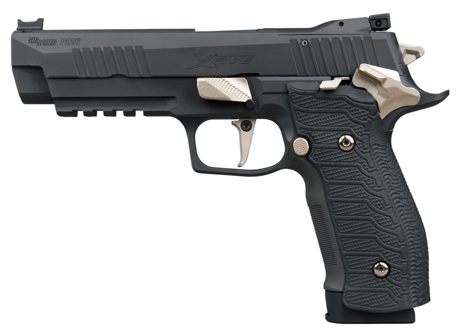 Sig Sauer 226X59NMRSAO10 P226 XFive Nightmare Full Size Frame 9mm Luger 10+1 5" Bull Barrel, Black Nitron Stainless Steel Optic Ready/Serrated Slide & Frame w/Beavertail & Picatinny Rail, Custom Hogue 3 Sig Sauer 226X59NMRSAO10 P226 XFive Nightmare Full Size Frame 9mm Luger 10+1 5" Bull Barrel, Black Nitron Stainless Steel Optic Ready/Serrated Slide & Frame w/Beavertail & Picatinny Rail, Custom Hogue