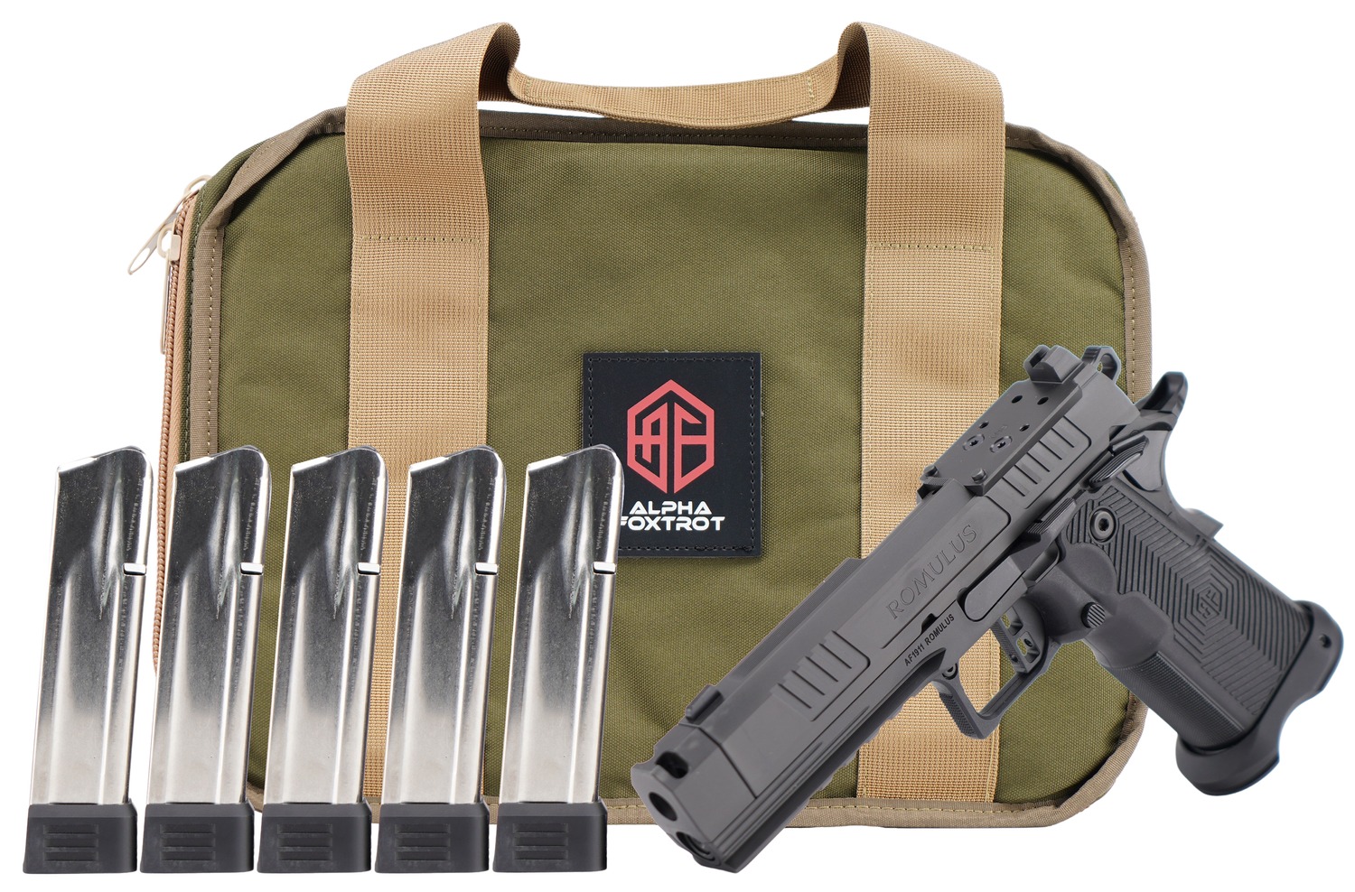 Alpha Foxtrot AA39X1CIG-XDBK20-PROM AF1911 Romulus Promo 9mm Luger 20+1 4.25" Black Bull Ramped Compensated Barrel, Polished DLC Stainless Steel Optic Ready/Serrated Slide & Frame w/Beavertail & Picat 3 Alpha Foxtrot AA39X1CIG-XDBK20-PROM AF1911 Romulus Promo 9mm Luger 20+1 4.25" Black Bull Ramped Compensated Barrel, Polished DLC Stainless Steel Optic Ready/Serrated Slide & Frame w/Beavertail & Picat