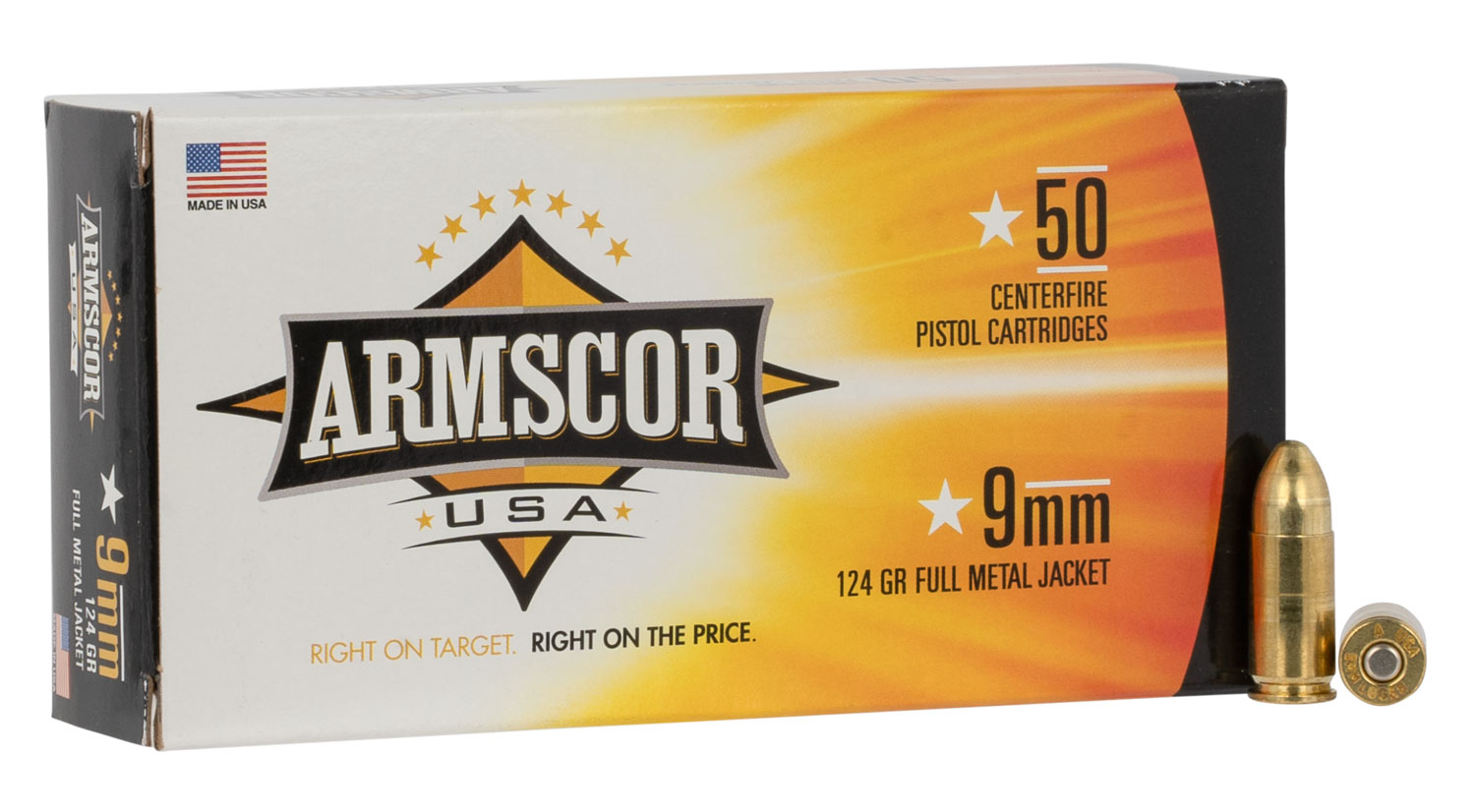 Armscor FAC94 USA 9mmLuger 124gr Full Metal Jacket 50 Per Box/20 Case 3 Armscor FAC94 USA 9mmLuger 124gr Full Metal Jacket 50 Per Box/20 Case